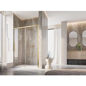   ORIANA 120 Soft-Close Tolóajtó, Gold szálcsiszolt, 8mm transzparent biztonsági üveggel (200*120 cm)