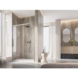   ORIANA 120 Soft-Close Tolóajtó, Champagne metál, 8mm transzparent biztonsági üveggel (200*120 cm)