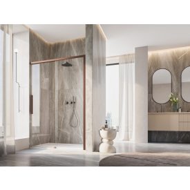   ORIANA 120 Soft-Close Tolóajtó, Bordeux metál, 8mm transzparent biztonsági üveggel (200*120 cm)