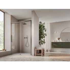   ORIANA 120 Soft-Close Tolóajtó, Gun metál, 8mm transzparent biztonsági üveggel (200*120 cm)