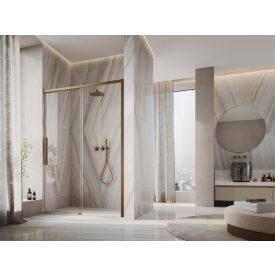   ORIANA 120 Soft-Close Tolóajtó, Copper -réz szálcsiszolt, 8mm transzparent biztonsági üveggel (200*120 cm)