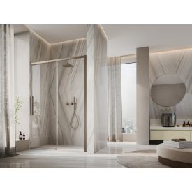   ORIANA 120 Soft-Close Tolóajtó, Bronz szálcsiszolt, 8mm transzparent biztonsági üveggel (200*120 cm)