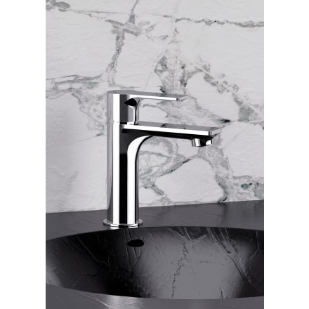 Remer Energy Króm  Mosdócsaptelep, leeresztővel ,  kerámia kartussal (16,5 cm magas)