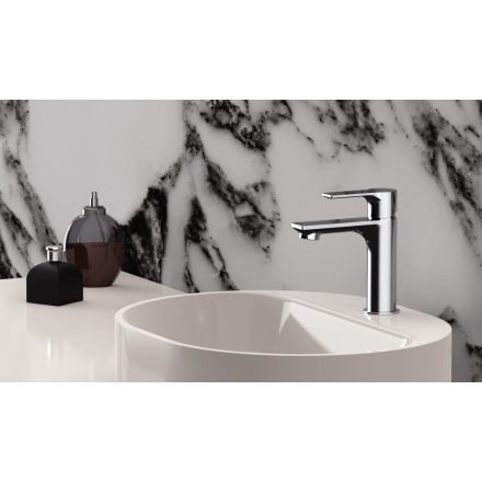 Remer Energy Króm  Mosdócsaptelep; leeresztő nélkül  ; kerámia kartussal (23 cm magas)