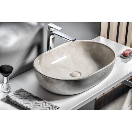 DALMA kerámiamosdó, 59x42x14cm, bézs márvány 