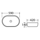 DALMA kerámiamosdó, 59x42x14cm, bézs márvány 