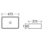 DALMA kerámiamosdó, 48x38x13cm, fehér márvány