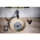 PRIORI kerámiamosdó, átm:42cm, bézs, kék mintával