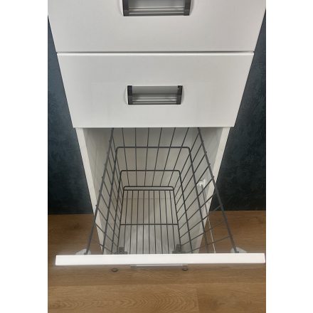 LINE V 350K Fehér SZENNYESTARTÓS Lábonálló Magasfényű  állószekrény  (350*345*1152 mm )  